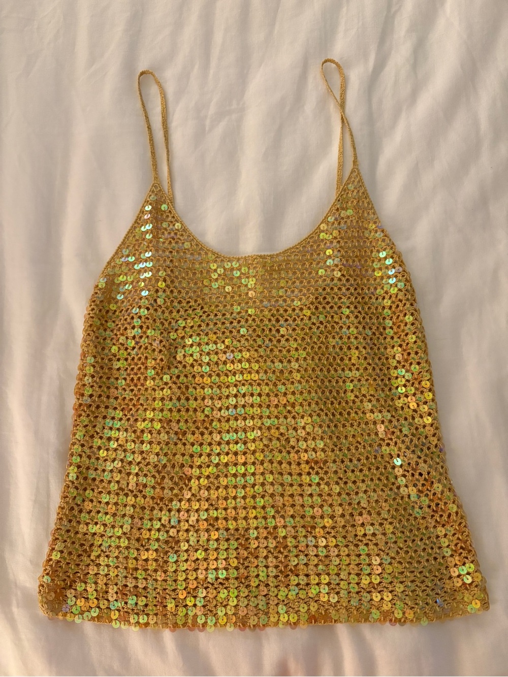 Rare vintage sun streak sequin tank